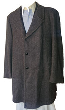 Vintage Royal Coachman Men's 48L Herringbone Tweed Coat