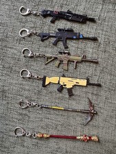 Fortnite Gun Weapon Keychain Keyring 4.5” Metal Mixed Lot Of 6 M285