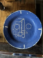 Old / Vintage Studio Pottery Plate With Incised Modernist / Abstract Design