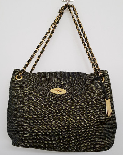 Dents gold black woven - gold,