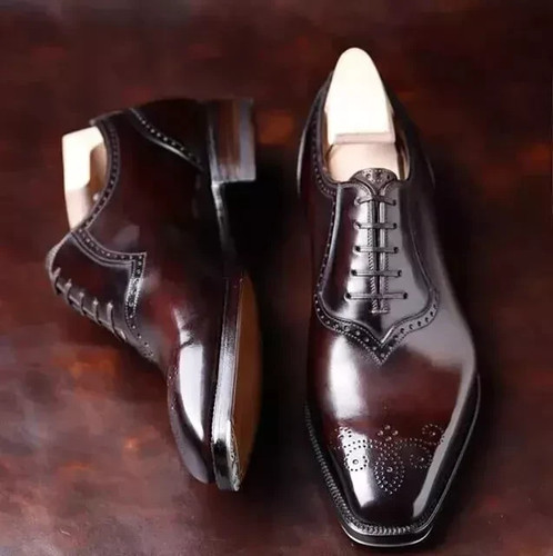 Handmade leather oxford - handmade,