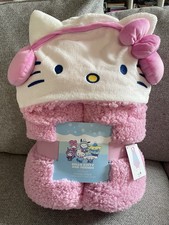 Primark Hello Kitty Pink Fleece Hooded Blanket Throw