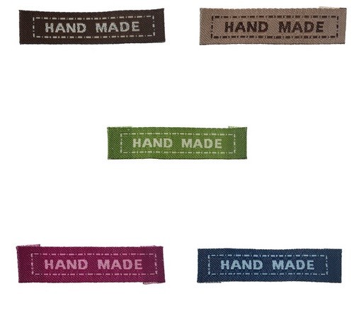 Fabric labels hand made - fabric, made'