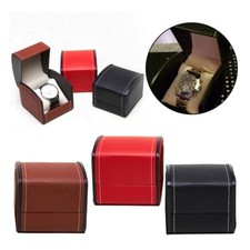 1X Single Grid Leather Watch Display Jewelry Storage Box