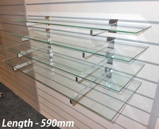 4 Toughened Glass Shelves With
