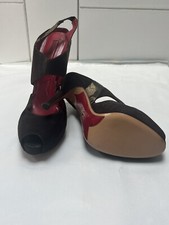 Cesare Paciotti brown velvet heels peep toe high heels designer heels size 5 uk 