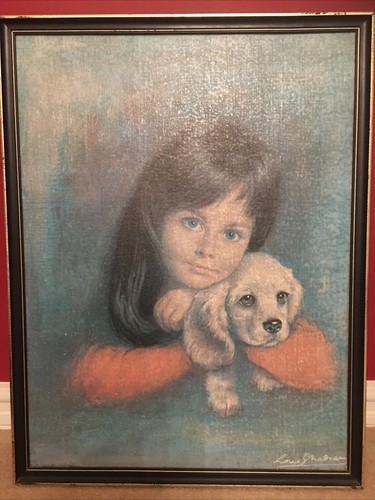 Vintage framed puppy - framed,