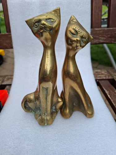 Vintage brass cats - vintage,