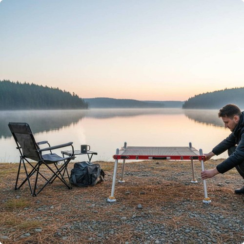 Aluminum fishing stand - aluminum, no