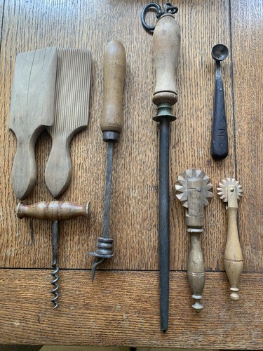 Vintage iron and - iron, treen