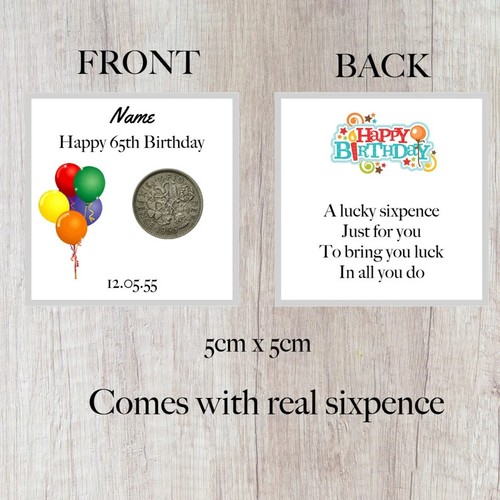 Personalised lucky sixpence - personalised,