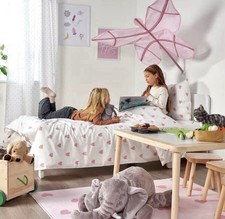 IKEA SNÖFINK Large Pink Butterfly Bed Canopy Discontinued Rare New Bedroom