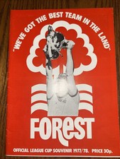Nottingham Forest League Cup Souvenir Brochure 1977/78