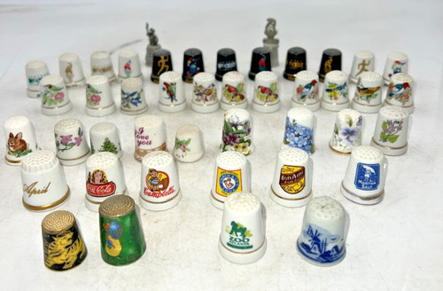 Vtg thimbles lot ceramic - vtg,