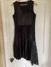 Karen Millen NEW STUNNING black Cocktail Dress Satin Lace Pleats Exquisite 12
