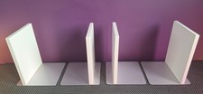 Branded White Contemporary 'Bene' Aluminium Metal & Vinyl Bookends