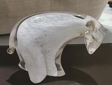 Glass Polar Bear Paperweight