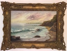 20thC oil painting Coastal