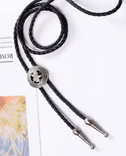 Black  Bolo Tie with Silver