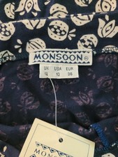 Vintage 80s Navy Hand-Printed