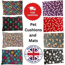Dog Cat Pet Bed Cushion Removable Zip Cover S M L XL Washable Printed Polyester