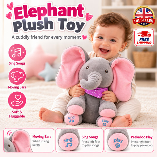 Peek boo elephant plush - plush, toy