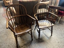 Two English Windsor Arm Chairs