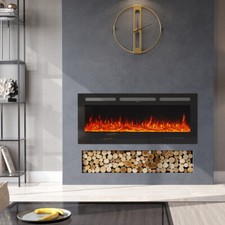 52inch White Fireplace Suite Surround Frame Electric Fire Wall Mounted LED Flame