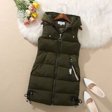 Ladies Womens Hooded Long Line