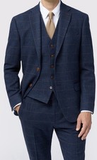 Tailored Fit Ezra Blue Check Suit New With Tags