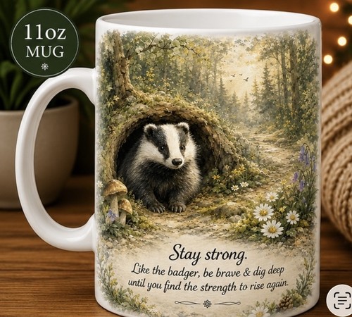 Badger inspirational quote mug - badger,