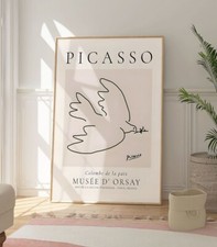 Pablo Picasso Dove of Peace Print, Minimalist Contemporary Art Poster, Home Deco