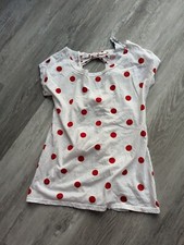 White and red spotted long top - Primark - Size 12