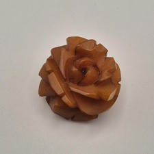 Vintage Carved Rose Brooch