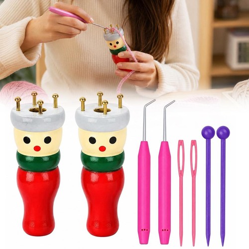 Wooden spool knitting doll - wooden,