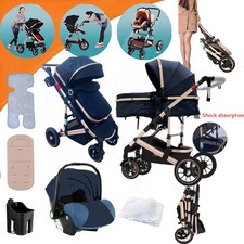 Baby Pushchair 3 in 1 Travel System Pram Buggy With Car Seat Folding Stroller