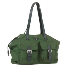 PRADA Hand Bag Nylon Green