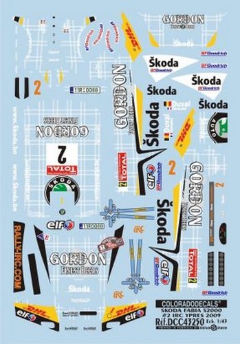 Decals skoda fabia s2000 - 1/43,