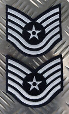 US Air Force USAF Technical Sergeant Military Sew-on Badge Patch x 2 - NEW