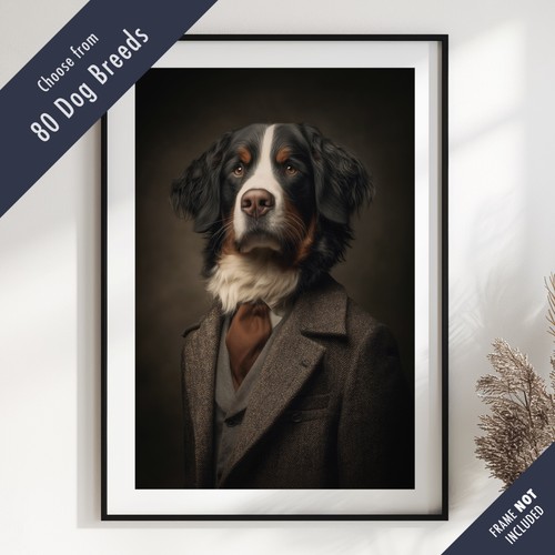 Smartly dressed dog portrait - dressed,