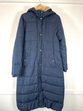 Barbour Crimdon Navy Blue Quilted Long Coat Size UK 12