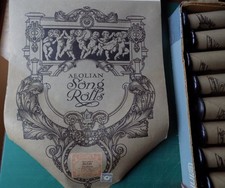 18 Pianola rolls unboxed mostly Aeolian Song rolls + words for singing Bulk Job