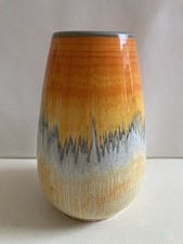 Vintage 1930s Shelly Ceramics Drip Ware Vase Hairline Crack