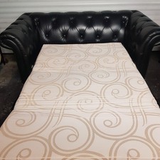 NEAR PERFECT BLACK Leather Chesterfield SOFA BED 3 Seater Sofa Settee Couch