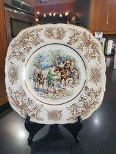 John Maddock & Sons Ltd Ivory Ware " Robin Hood Meets Friar Tuck" Display Plate