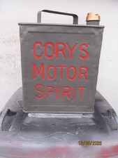 VINTAGE  1931  CORY'S  MOTOR SPIRIT  2 GALLON PETROL CAN &  BRASS CAP