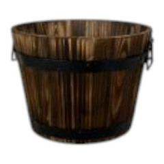 Burntwood wooden barrel with - burntwood,