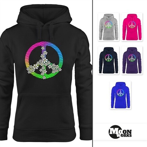Hoodie women peace flower - women's,