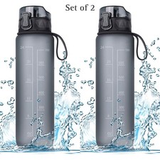 2x 1L Sports Water Bottle with