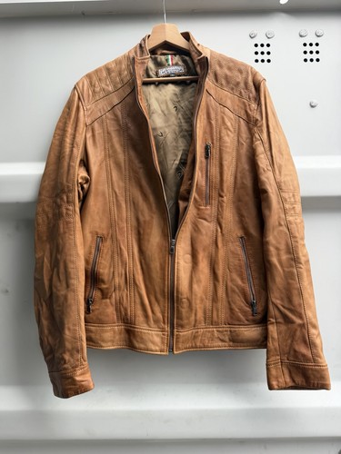 Ventiuno tan leather jacket - leather,
